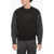 Neil Barrett Two-Tone Fleeced Cotton Blend Crew-Neck Sweatshirt Black