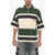 Palm Angels Striped Oversized Fit Polo Shirt With Breast Pocket White