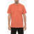 Marcelo Burlon Solid Color Crew-Neck T-Shirt With Cross Embroidery Orange