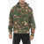 Heron Preston Camouflage Effect Hoodie With Patch Pocket Military Green