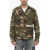 Palm Angels Camouflage Overshirt With Zip Closure Military Green