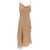 Victoria Beckham Mini Loose Draped Dress With Ruches In Viscose Blend Woman Beige
