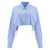 Alexander Wang Alexander Wang Cropped Drawstring Shirt With Crystal Hotfix BLUE