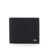 Salvatore Ferragamo 'Micro Gancini' Black Bi Fold Wallet With Logo In Hammered Leather Man Black