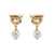 Ferragamo 'Gancini' Gold Colored Pendant Earrings With Synthetic Pearls In Brass Woman GREY