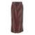 Philosophy Midi Brown Skirt With Rear Slit In Eco Leather Woman BROWN