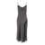 Alberta Ferretti Midi Dark Grey Dress With Lace Inserts And Spaghetti Straps In Satin Woman GREY