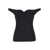 Philosophy Black Off Shoulder Top With Sweetheart Neck In Stretch Fabric Woman Black