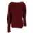 Philosophy Red Asymmetric Sweater With Boat Neck In Wool Blend Woman BORDEAUX