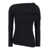 Philosophy Black Asymmetric Top With Long Sleeves In Pleated Viscose Blend Woman Black