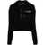 Balmain Balmain Flock Detail Cropped Hoodie Clothing Black