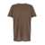 Rick Owens Dark Beige Crewneck T-Shirt With Oversized Band In Cotton Man BROWN