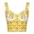 Dolce & Gabbana Dolce & Gabbana Majolica Print Cotton Poplin Bustier Top YELLOW