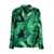 Dolce & Gabbana Black & Green Leaf Print Shirt In Silk Man GREEN