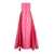 SOLACE LONDON 'Tiffany' Long Pink Dress With Pleated Detail And Train In Satin Woman PINK