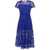 Self-Portrait Self-Portrait Midi Dress With Lace Detail And Cap Sleeves BLUE