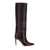 Paris Texas Dark Bordeaux High Boots With Stiletto Heel In Croco Embossed Leather Woman Red