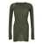 Rick Owens Green Long Sleeve Top In Semi Sheer Man GREEN