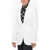 Stella McCartney One-Button Flax Blend Blazer With Peak Lapel White