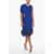 STEPHAN JANSON Asymmetric Paris Silk Dress With Ostrich Feathered Bottom Blue