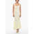 SPORTMAX Silk Cora Midi Dress With Lace-Up Detail Yellow
