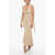 SPORTMAX Silk Cora Midi Dress With Lace-Up Detail Beige
