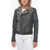 Neil Barrett Python Leather Biker Jacket With Front Zip Black