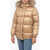 Woolrich Quilted Down Jacket With Detachable Real Fur Trim Brown