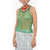 Marni Cashmere Blend Tank Top With Corduroy Detail Green