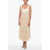 SPORTMAX Flounced Maxi Dress With Lace-Up Profile Beige