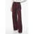 Maison Margiela Mm1 Wool Blend Palazzo Pants With Hidden Closure Burgundy