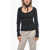 THE ATTICO Deep-Neckline Heather Sweater Black