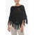 Fabiana Filippi Cotton Crochet Cape With Fringed Bottom Black