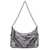 Givenchy 'Voyou Party' Mini Silver Shoulder Bag With Engraved Logo In Laminated Leather Woman GREY