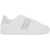 Versace Embroidered Greek Pattern Sneakers In WHITE+SILVER