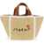 Marni Sillo Tote Bag NATURAL/WHITE/RUST