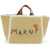 Marni Medium Sillo Tote Bag NATURAL/WHITE/RUST