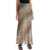 Ganni Long Chiffon Animal Print Maxi Skirt ALMOND MILK