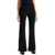 Ganni Flared Viscose Trousers For BLACK