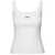 Off-White White Ribbed Tank Top With Contrasting Logo Embroidery In Stretch Cotton Woman WHITE