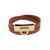 Salvatore Ferragamo 'Gancini' Brown Double Twist Bracelet In Leather Woman BROWN