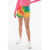 IRENEISGOOD Rainbow Effect Denim Shorts Multicolor
