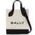 Bally Mini Fabric Bar Bag In 8 NATURAL/BLACK+ORO