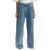 THE ATTICO Layered Baggy Jeans LIGHT BLUE DENIM