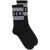 Versace Versace Ribbed Socks With Logo Print Black