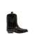 Ganni Black Camperos Boots With Stitchings In Leather Woman Black
