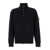 Stone Island Black Sweater With High Neck And Buttons In Wool Blend Man Black