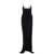 Balmain Balmain Thin Strap Knit Long Slit Dress Clothing Black