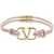 Valentino Garavani Leather Vlogo Signature Bracelet ROSE QUARTZ