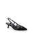 Salvatore Ferragamo 'Clizia' Black Slingback Pumps With Logo Detail In Mesh And Leather Woman Black